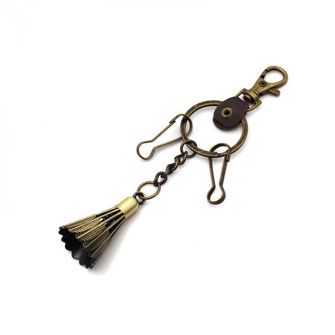 Catena chiave di alta qualità del ricordo del metallo di volano bronzeo di cuoio stile americano europeo in lega di zinco su ordinazione creativo dell'oggetto d'antiquariato