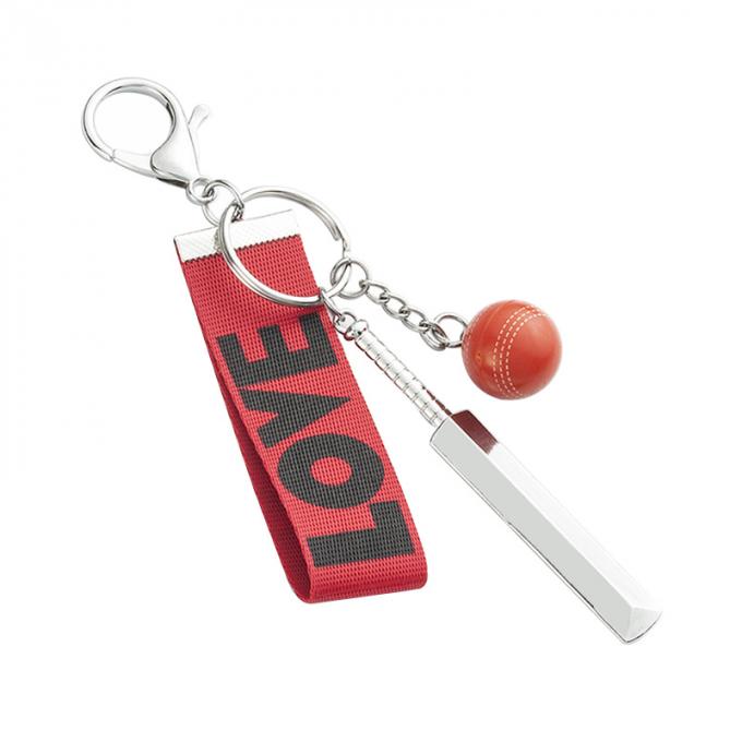 Catena chiave a catena chiave del nastro dell'automobile del pendente di promozione del regalo di alta qualità del ricordo di sport di forma creativa su ordinazione all'ingrosso del cricket