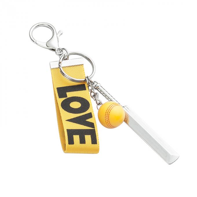 Catena chiave a catena chiave del nastro dell'automobile del pendente di promozione del regalo di alta qualità del ricordo di sport di forma creativa su ordinazione all'ingrosso del cricket